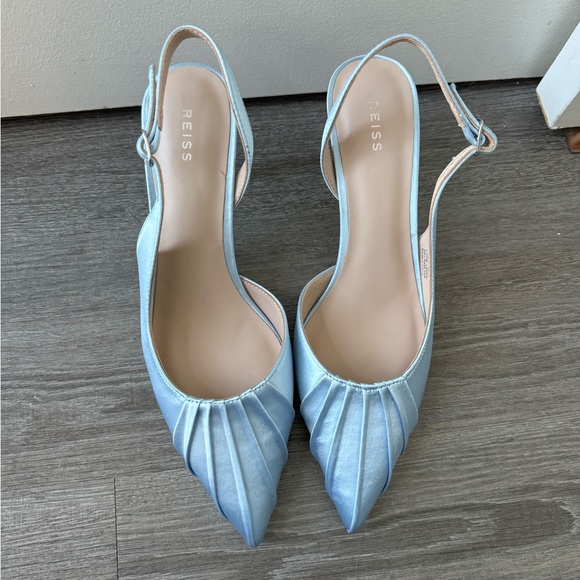 Reiss Cecily Pointed Court Shoes Blue - Picture 3 of 6